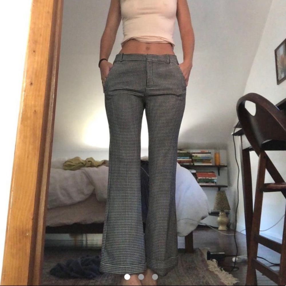 ZARA low rise gingham pants
